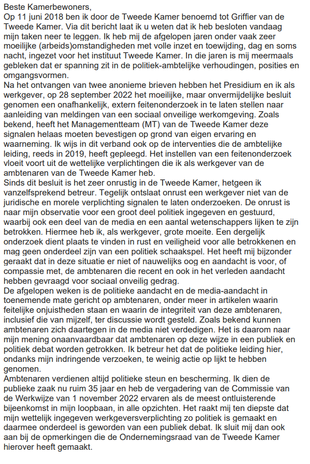 Nogmaals de brief van Simone Roos