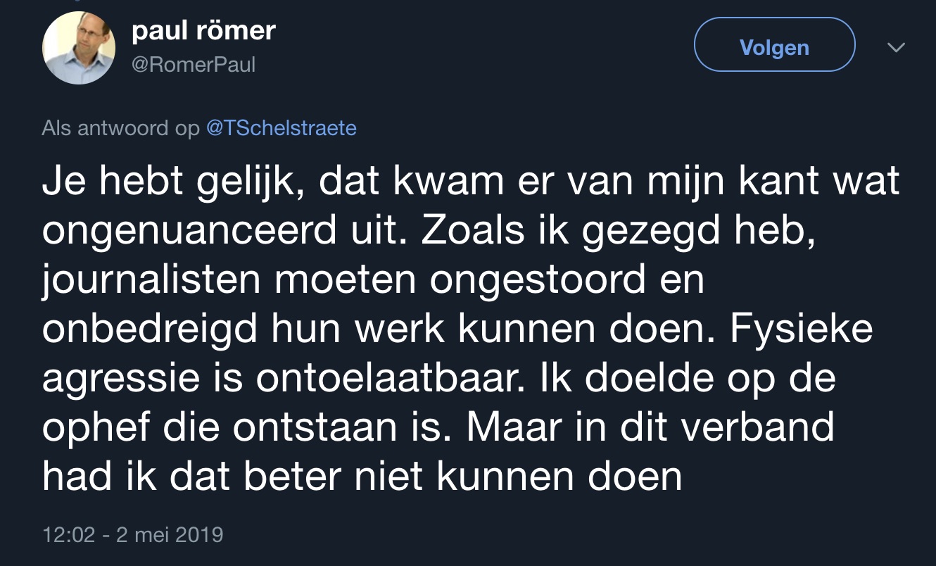 Update: Paul R. betreurt de ophef