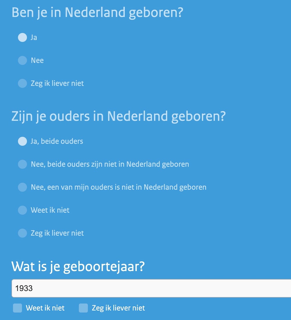 Ze willen eigenlijk weten of u blank bent of niet