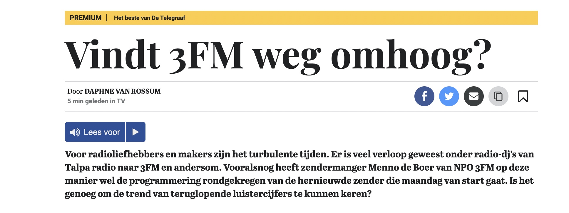 Vraag van De Telegraaf