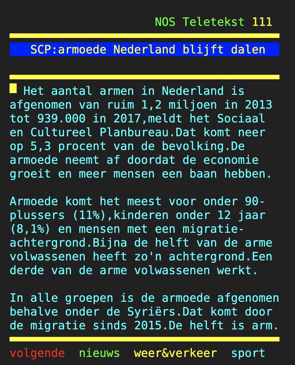 Ondertussen, op de StaatsTelex...