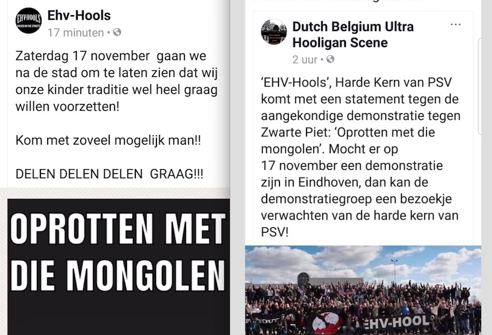 8-10 november. Hooligan Clubjes melden zich op Facebook