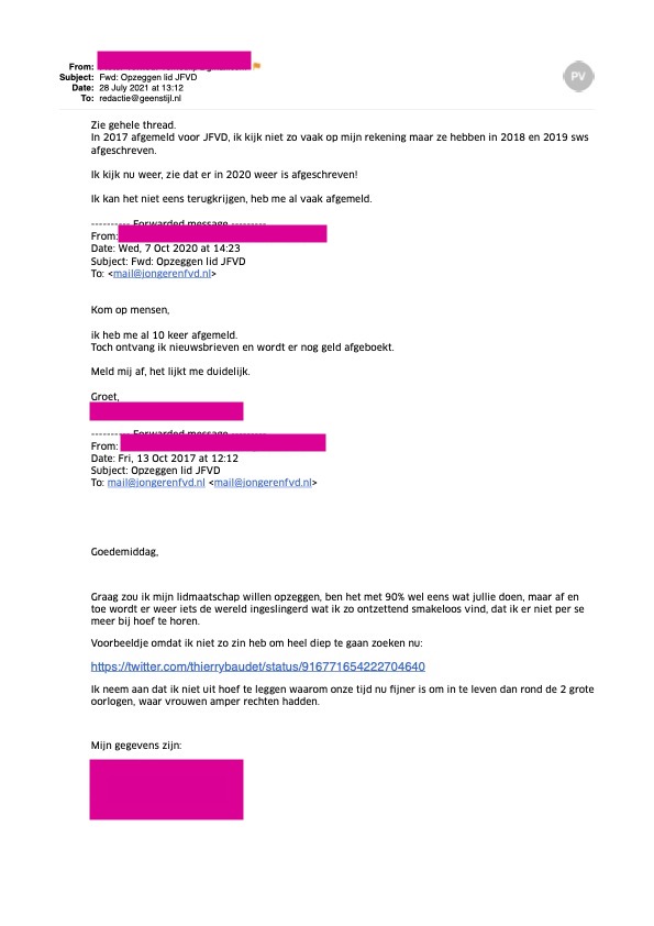 Opgezegd 2020, toch afgeboekt