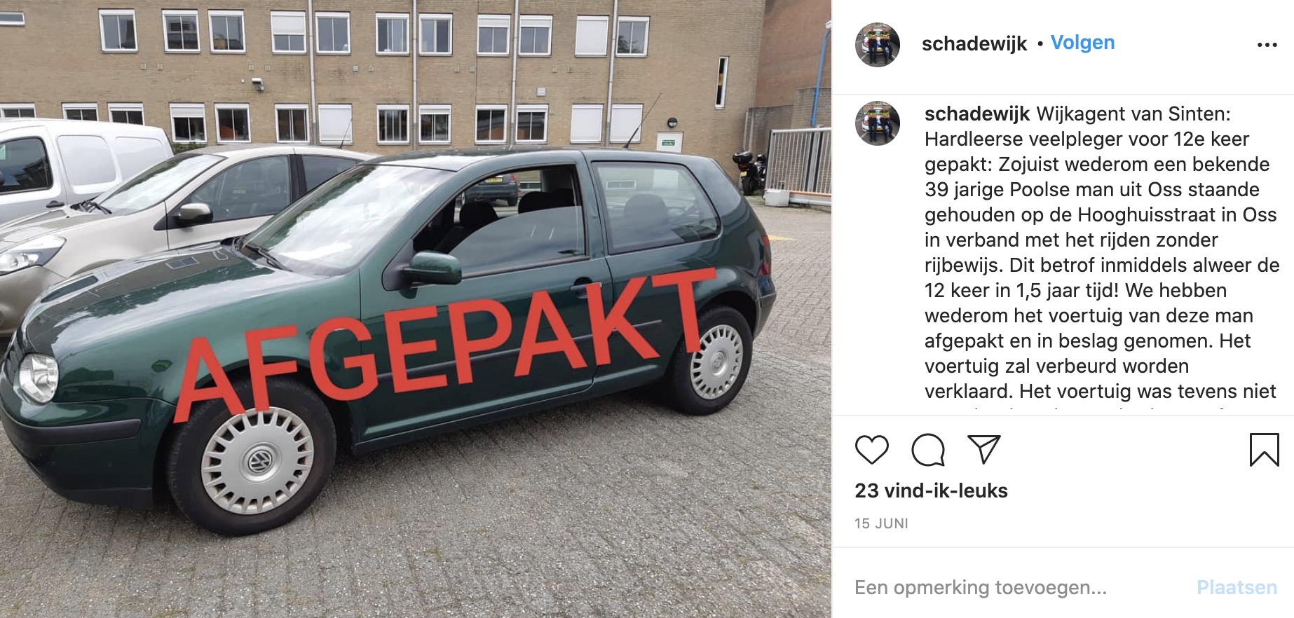 Juni: twaalf keer in anderhalf jaar