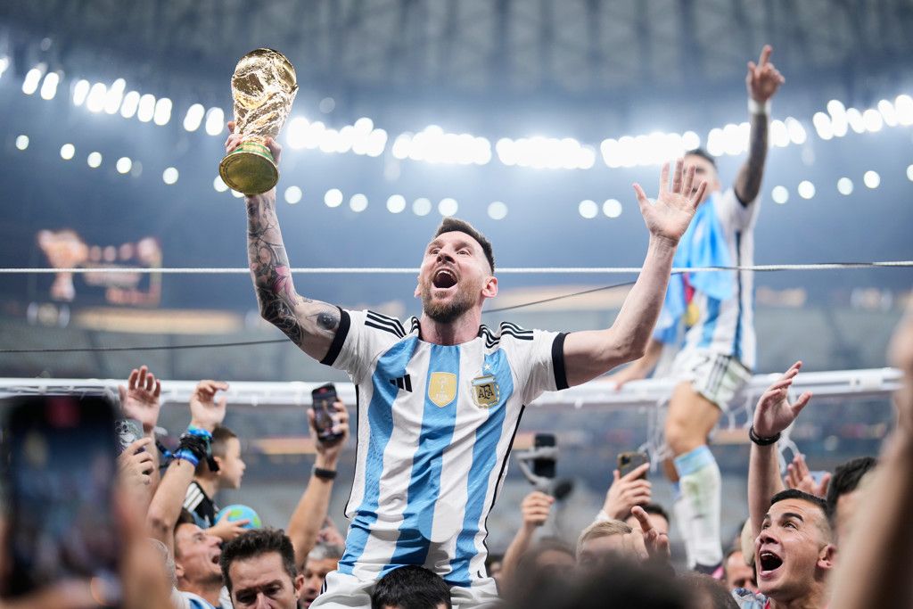 Lionel Messi met de wereldbeker