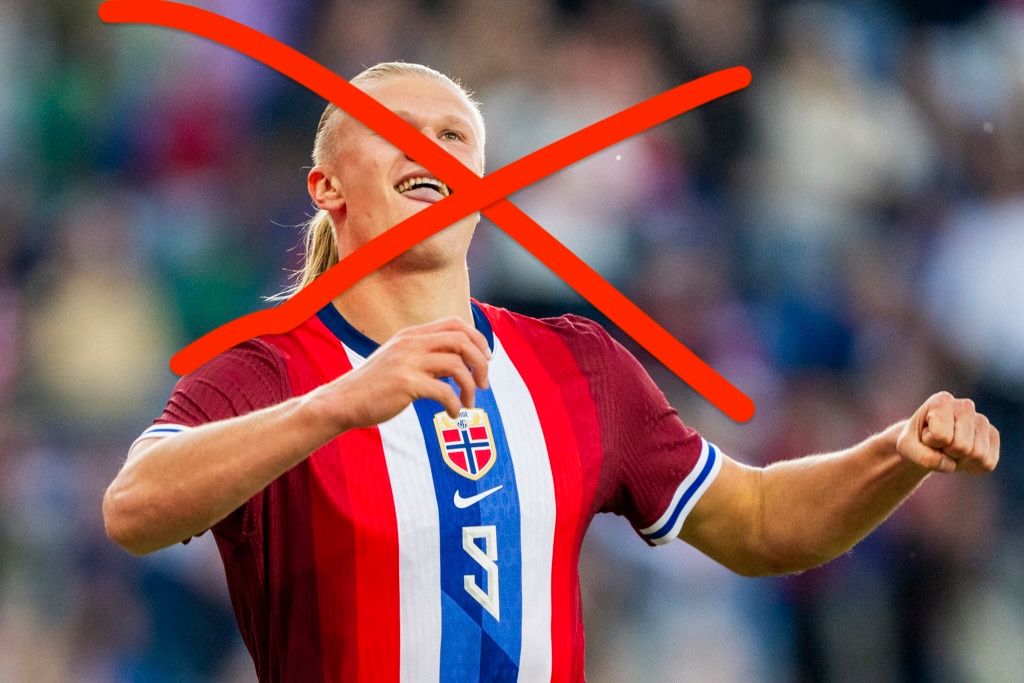 Erling Haaland met kruis erdoor
