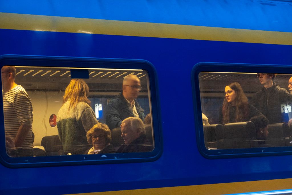 het is druk in de trein