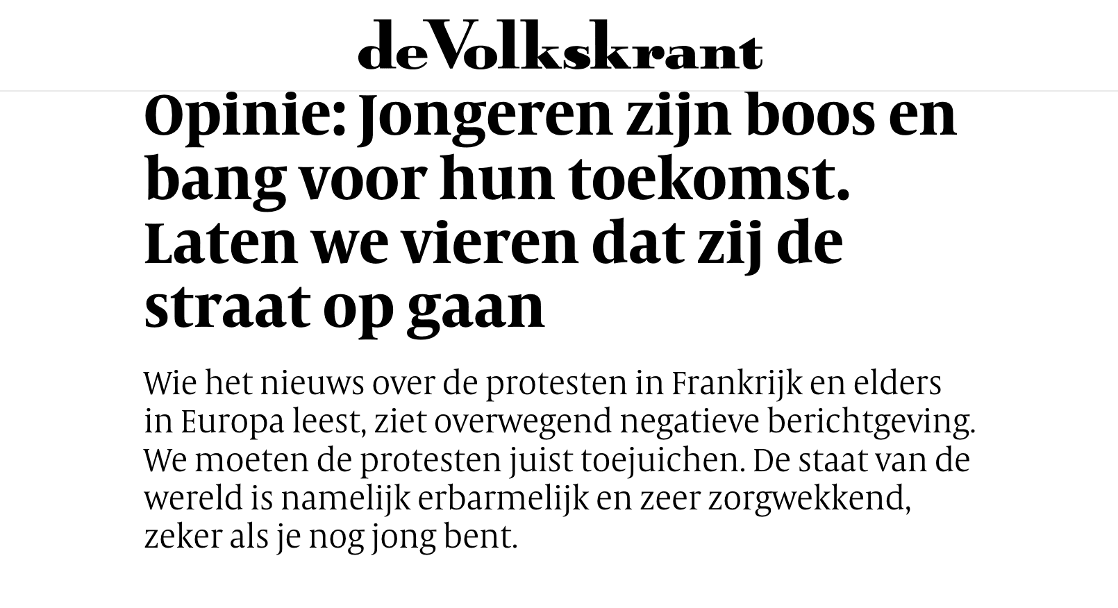 gek in de volkskrant