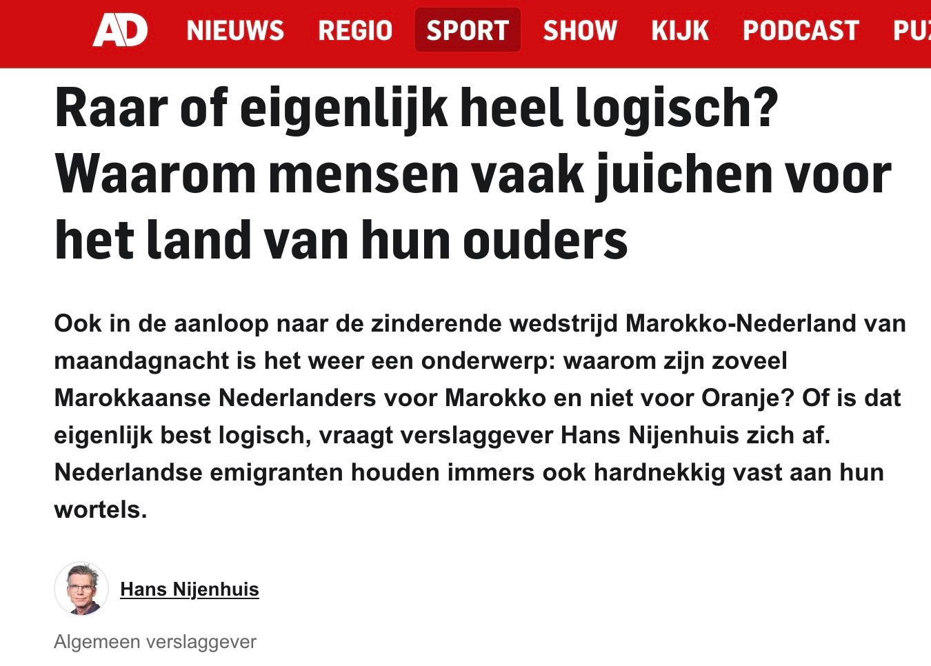 hans nijenhuis ad column