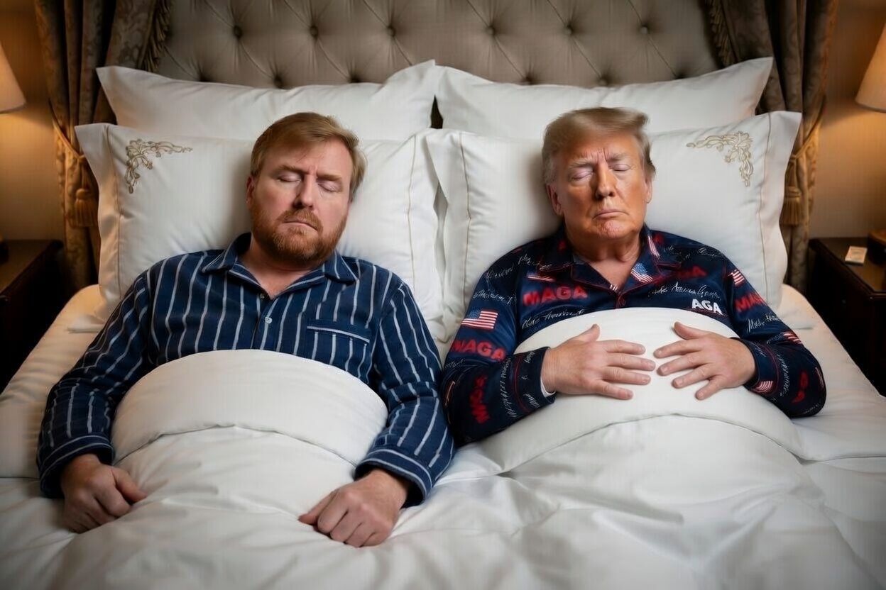 Koning logeert bij Trump