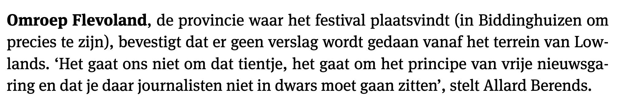 Journalistiek geweten Omroep Flevoland