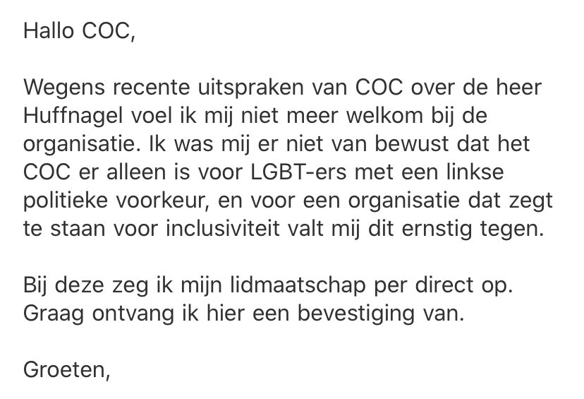 ...terwijl de opzeggingen binnen stromen