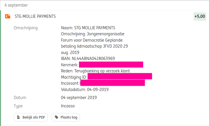 Opzegging 2018, reminders in 2020 na incasso's, bonus webcare-fail