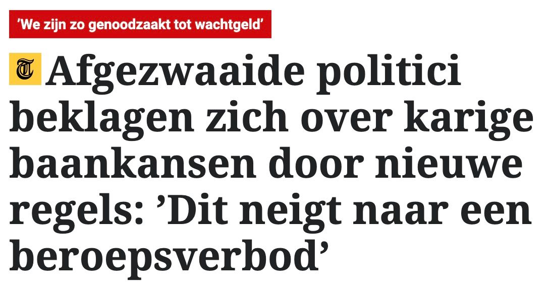 ex-politici janken in de t over hun wachtgeld zonder baan