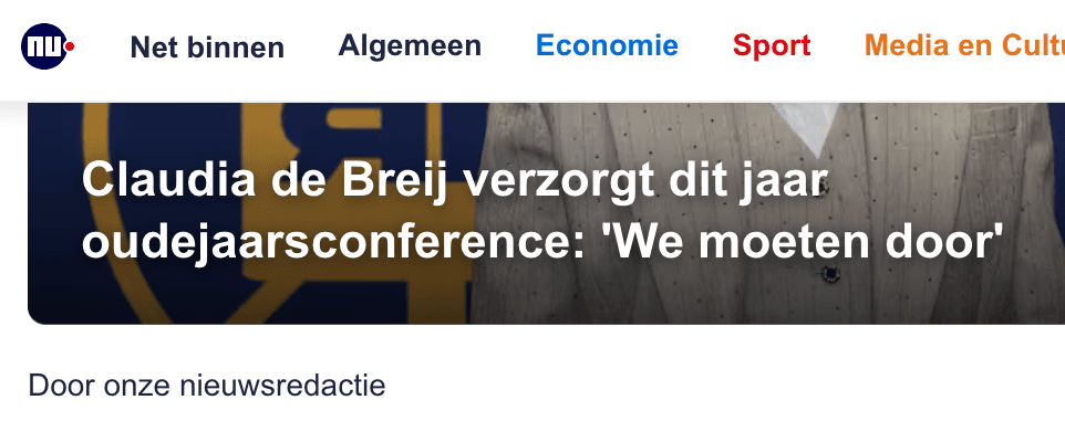 nu.nl bericht over claudia de breij