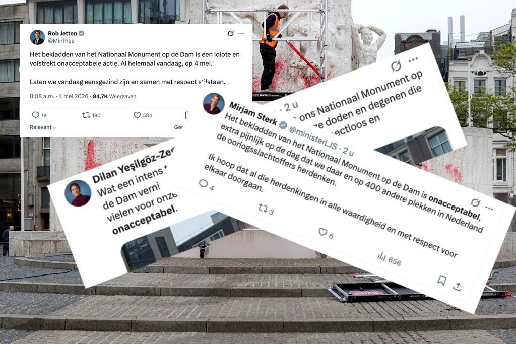 tweets waarin politici bekladden dam onacceptabel noemen