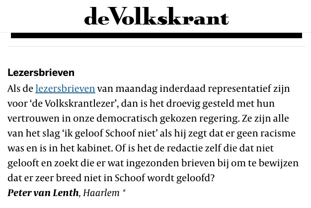 ingezonden brief van peter van lent